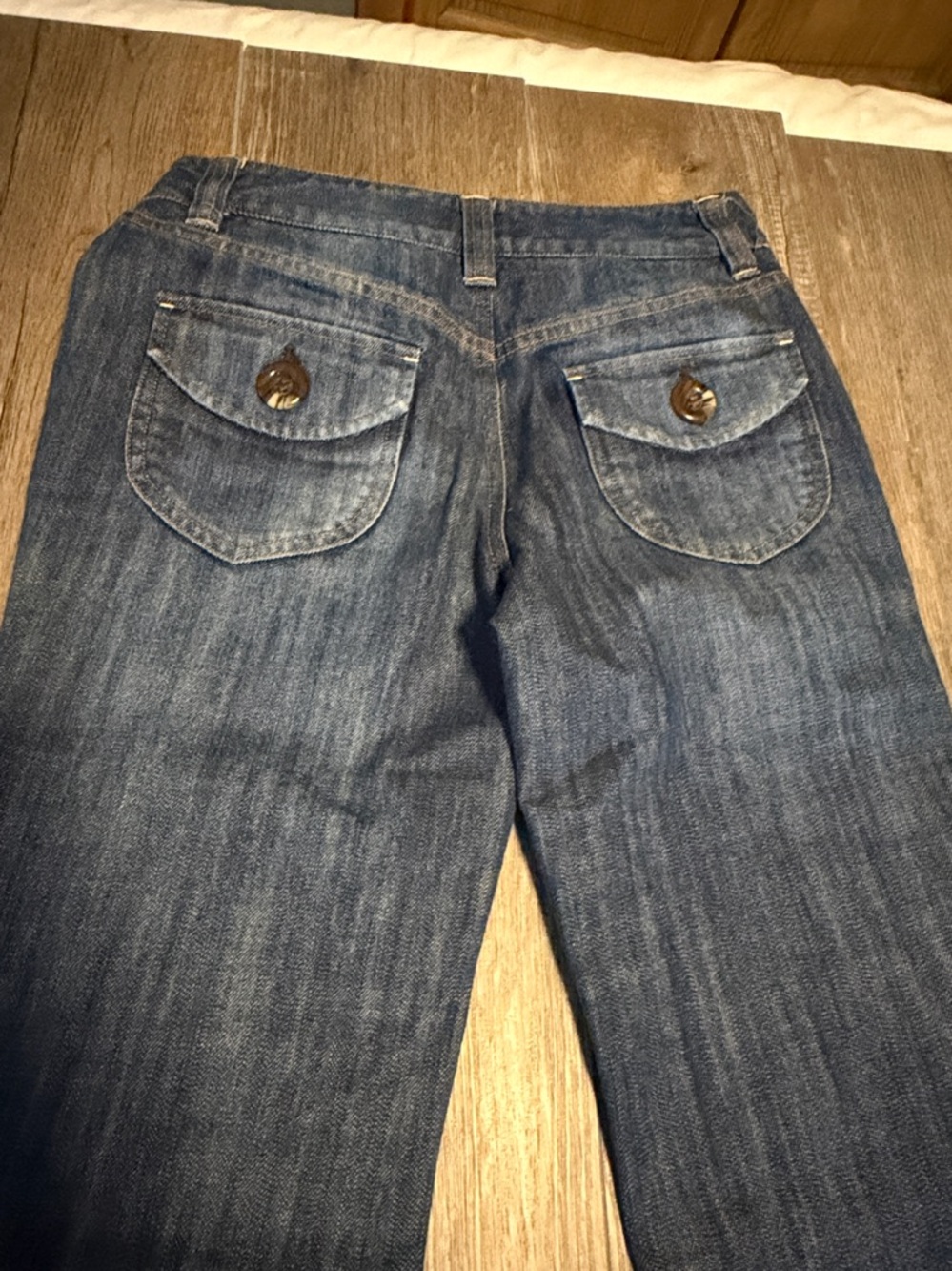 INC International Concepts Dark Blue Wide-Leg Jeans with Button Front - Picture 6 of 8